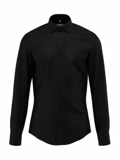 Seidensticker Hemden<Herren Business Hemd - Slim 1/1 Extra lang schwarz uni