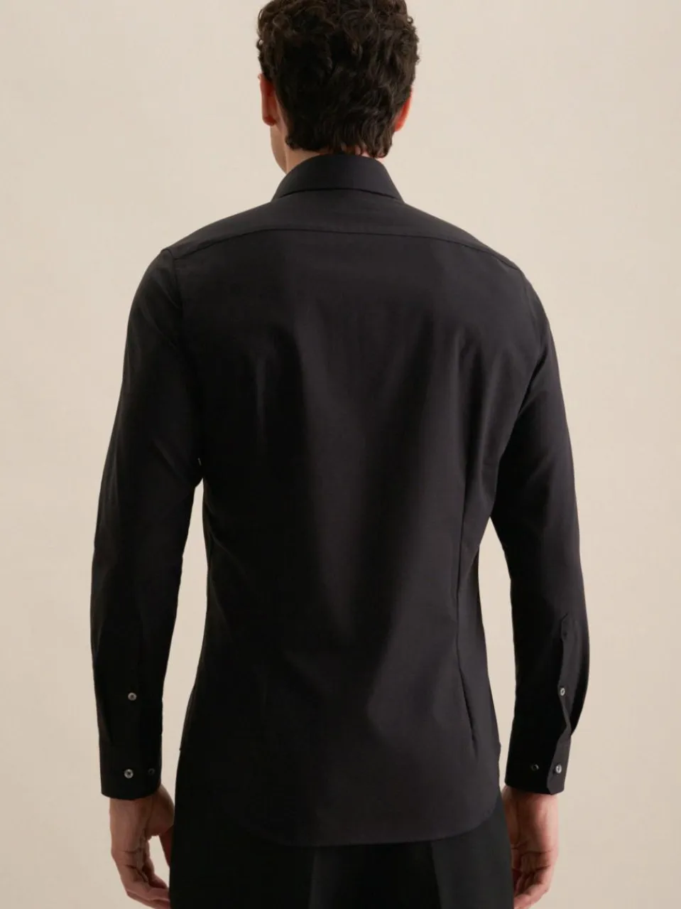 Seidensticker Hemden<Herren Business Hemd - Slim Langarm schwarz uni