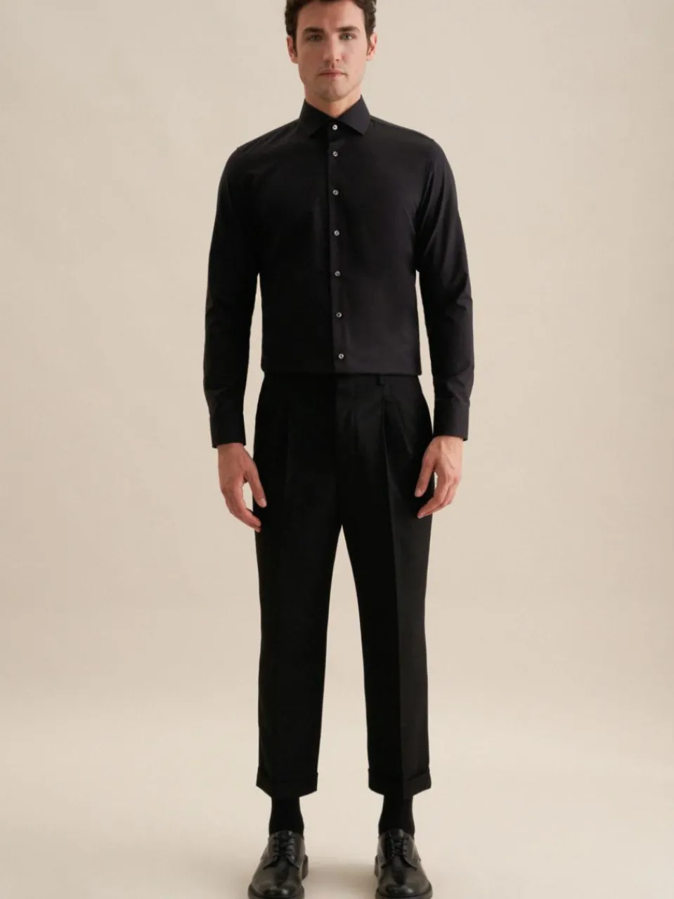 Seidensticker Hemden<Herren Business Hemd - Slim Langarm schwarz uni