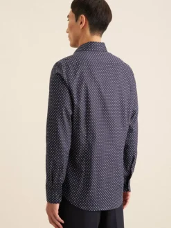 Seidensticker Hemden<Herren Business Hemd - Slim Extra langer Arm blau bedruckt