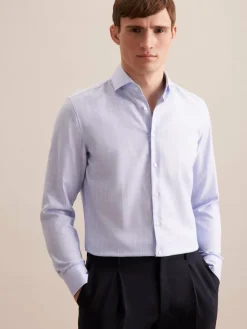 Seidensticker Hemden<Herren Business Hemd - Slim Langarm blau kariert