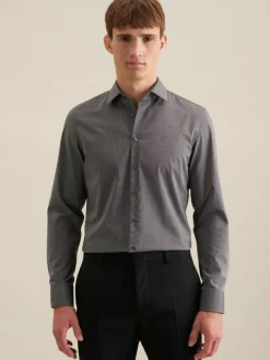 Seidensticker Hemden<Herren Business Hemd - Slim 1/1 grau uni