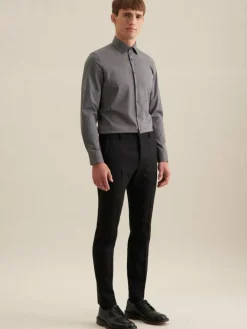 Seidensticker Hemden<Herren Business Hemd - Slim 1/1 grau uni
