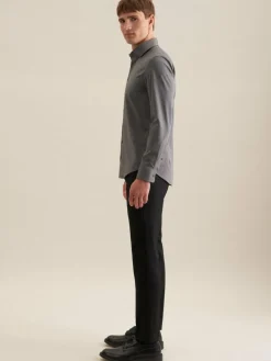 Seidensticker Hemden<Herren Business Hemd - Slim 1/1 grau uni