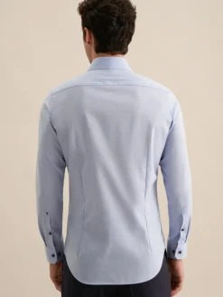 Seidensticker Hemden<Herren Business Hemd - Slim 1/1 Extra lang blau uni