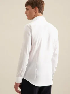Seidensticker Hemden<Herren Business Hemd - Slim Langarm weiß uni
