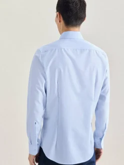 Seidensticker Hemden<Herren Business Hemd - Slim Langarm blau uni