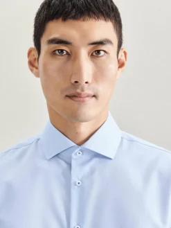 Seidensticker Hemden<Herren Business Hemd - Slim Langarm blau uni