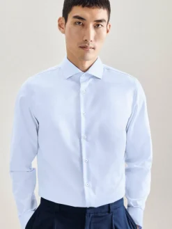 Seidensticker Hemden<Herren Business Hemd - Slim Langarm blau uni