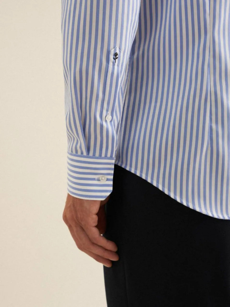 Seidensticker Hemden<Herren Business Hemd - Slim 1/1 blau gestreift