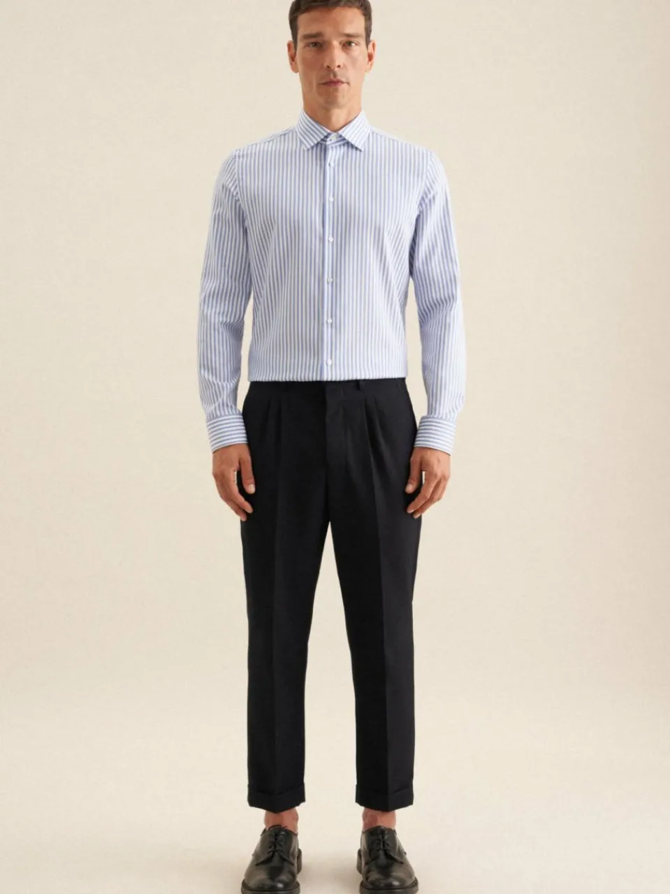 Seidensticker Hemden<Herren Business Hemd - Slim 1/1 blau gestreift