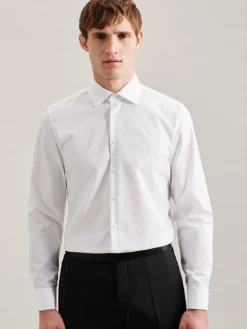 Seidensticker Hemden<Herren Business Hemd - Slim Langarm weiß uni