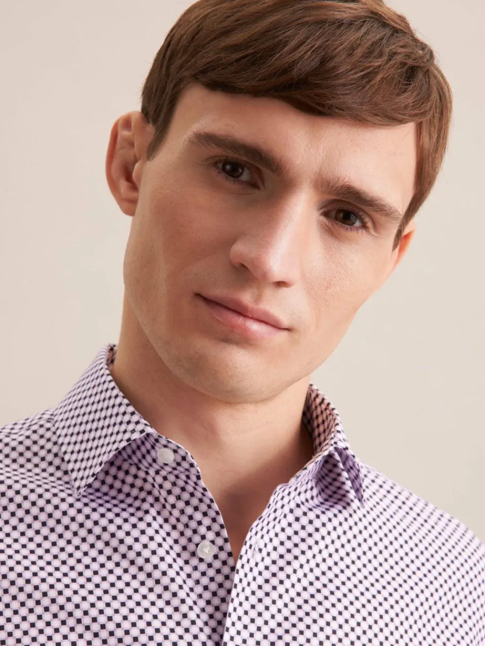 Seidensticker Hemden<Herren Business Hemd - Slim 1/1 flieder bedruckt