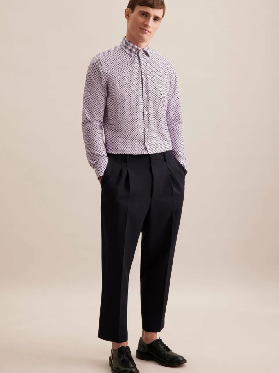 Seidensticker Hemden<Herren Business Hemd - Slim 1/1 flieder bedruckt