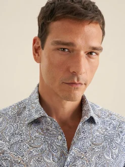 Seidensticker Hemden<Herren Business Hemd - Slim Langarm hellblau gemustert