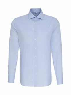 Seidensticker Hemden<Herren Business Hemd - Slim Langarm blau uni