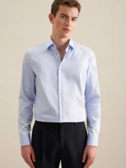 Seidensticker Hemden<Herren Business Hemd - Slim 1/1 Extra lang hellblau uni