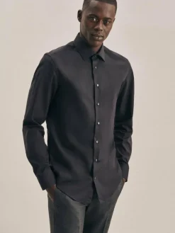 Seidensticker Hemden<Herren Business Hemd - X-Slim Langarm schwarz uni