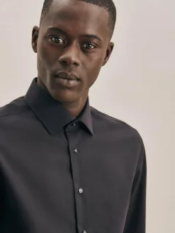 Seidensticker Hemden<Herren Business Hemd - X-Slim Langarm schwarz uni