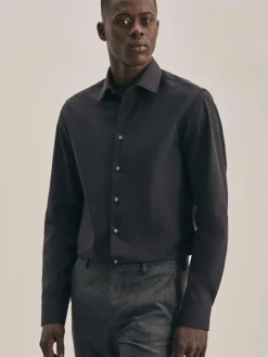 Seidensticker Hemden<Herren Business Hemd - X-Slim Langarm schwarz uni