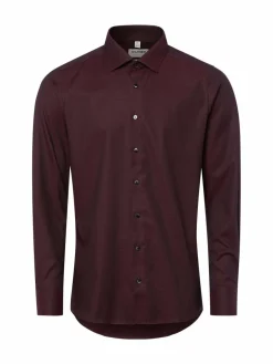 OLYMP Level Five Hemden<Herren Businesshemd aubergine uni