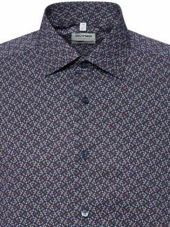 OLYMP Level Five Hemden<Herren Businesshemd marine gemustert