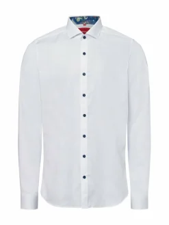 Finshley & Harding Hemden<Herren Businesshemd weiß marine strukturiert