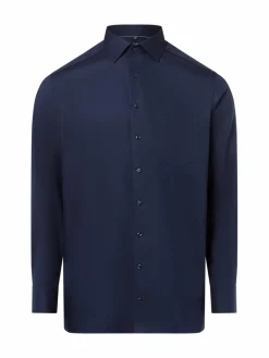 OLYMP Luxor modern fit Hemden<Herren Businesshemd marine strukturiert
