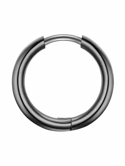 True Rebels Schmuck<Herren Creolen grau uni