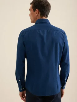 Seidensticker Hemden<Herren Denimhemd - Slim 1/1 blau uni