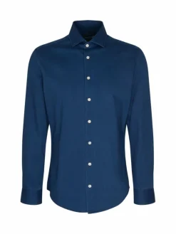 Seidensticker Hemden<Herren Denimhemd - Slim 1/1 blau uni