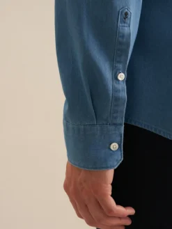 Seidensticker Hemden<Herren Denimhemd - Slim 1/1 blau uni