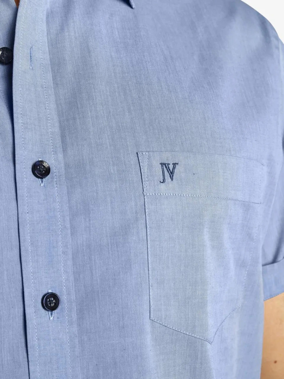 Jan Vanderstorm Hemden<Herren Doppelpack Hemd - EVIN weiß blau uni