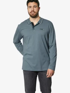 Charles Colby Poloshirts<Herren Doppelpack Langarm-Poloshirt - EARL GILIELL marine blau uni