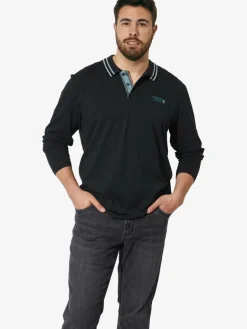 Charles Colby Poloshirts<Herren Doppelpack Langarm-Poloshirt - EARL GILIELL marine blau uni