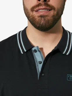 Charles Colby Poloshirts<Herren Doppelpack Langarm-Poloshirt - EARL GILIELL marine blau uni