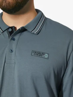 Charles Colby Poloshirts<Herren Doppelpack Langarm-Poloshirt - EARL GILIELL marine blau uni