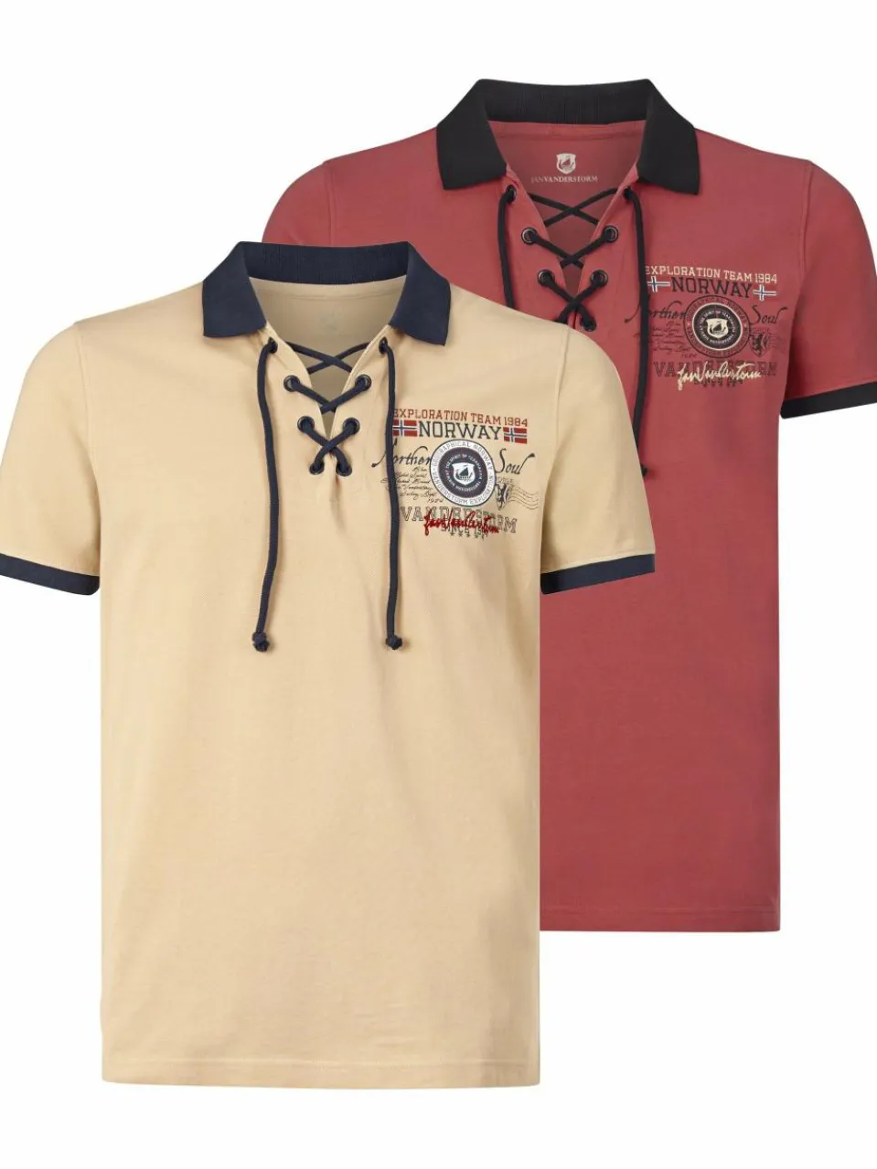 Herren Jan Vanderstorm Poloshirts>Herren Doppelpack Poloshirt - ELJAR