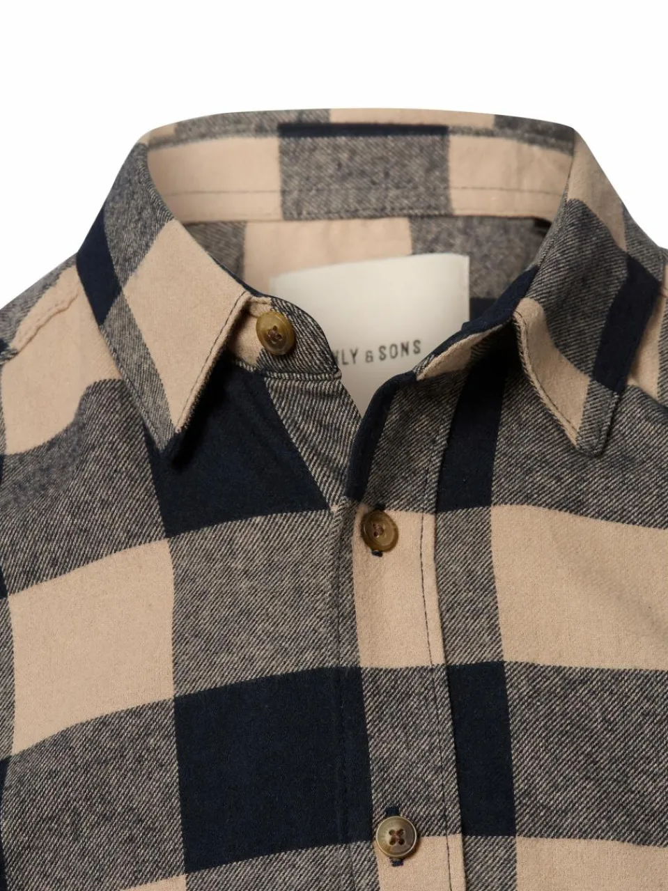 Only&Sons Hemden<Herren Flanell-Hemd - ONSGudmund marine beige kariert