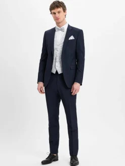 Digel Krawatten & Fliegen<Herren Fliege und Einstecktuch hellgrau royal gemustert