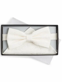 Digel Krawatten & Fliegen|Anzüge<Herren Fliege und Einstecktuch ecru gemustert