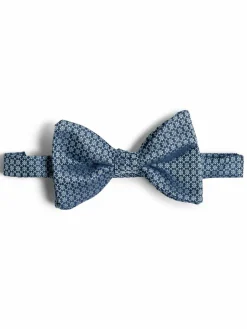 Wilvorst Krawatten & Fliegen<Herren Fliege und Einstecktuch marine türkis gemustert