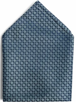 Wilvorst Krawatten & Fliegen<Herren Fliege und Einstecktuch marine türkis gemustert