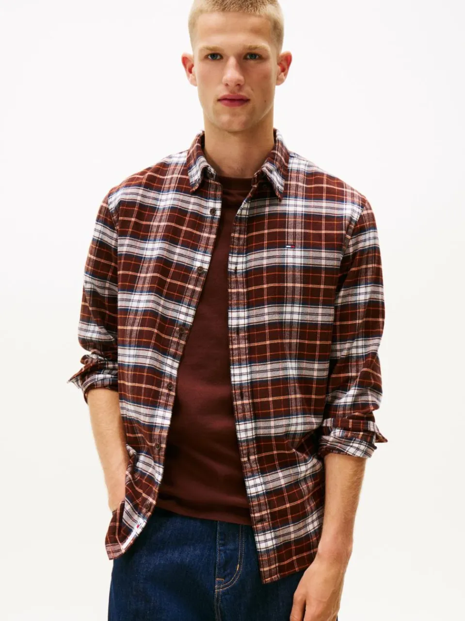 Tommy Jeans Hemden<Herren Freizeithemd braun kariert