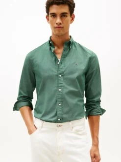 Tommy Hilfiger Hemden<Herren Freizeithemd tanne weiß gemustert