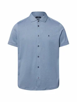 Ragman Poloshirts<Herren Freizeithemd blau gemustert