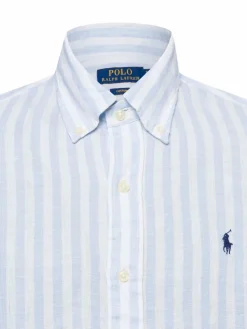 Polo Ralph Lauren Hemden<Herren Freizeithemd aus Leinen hellblau weiß gestreift