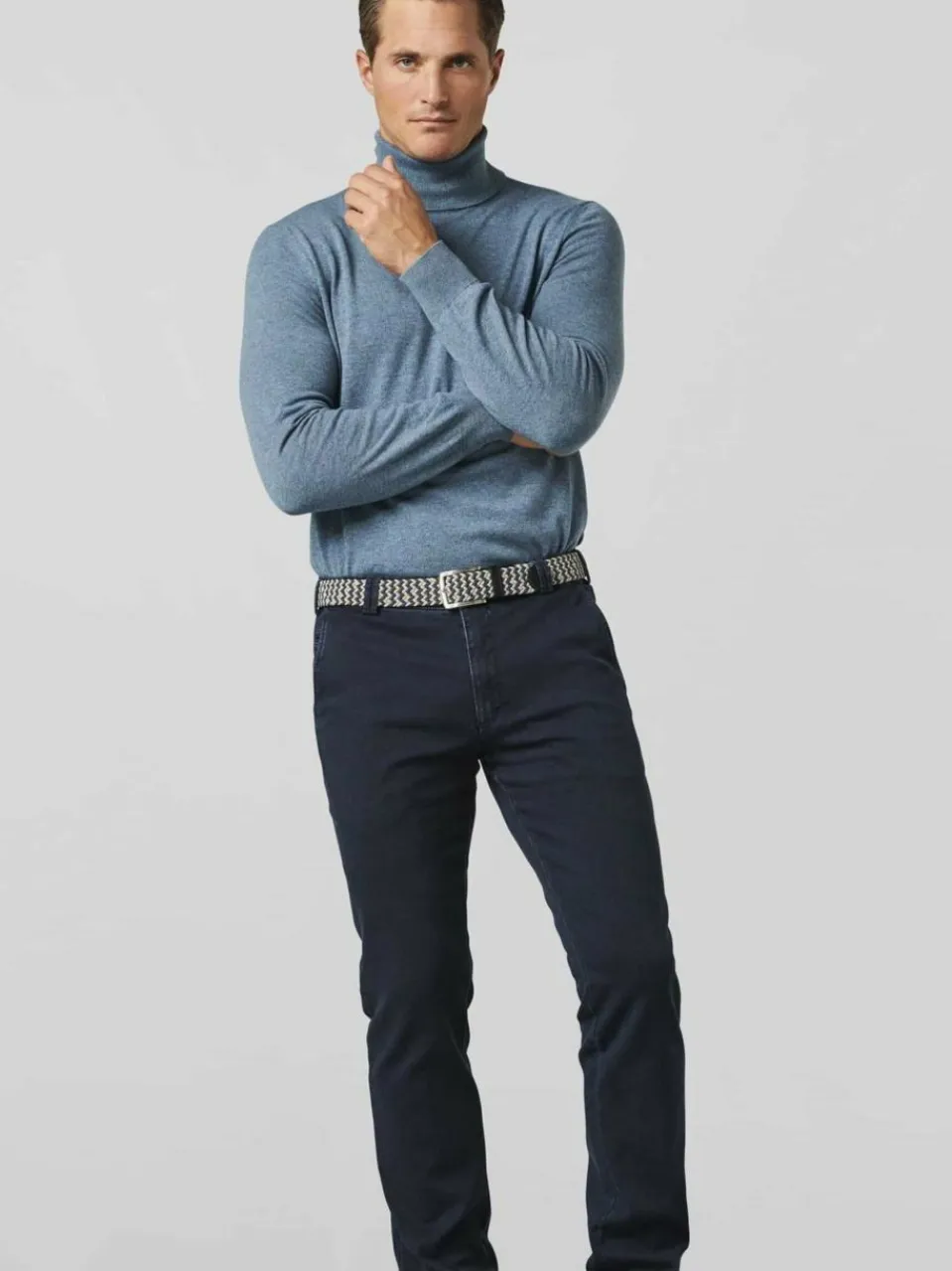 MEYER Gürtel & Hosenträger<Herren Gürtel blau bedruckt