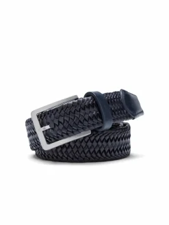 MEYER Gürtel & Hosenträger<Herren Gürtel - Flechtgürtel blau uni