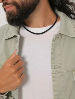 KUZZOI Schmuck<Herren Halskette schwarz uni